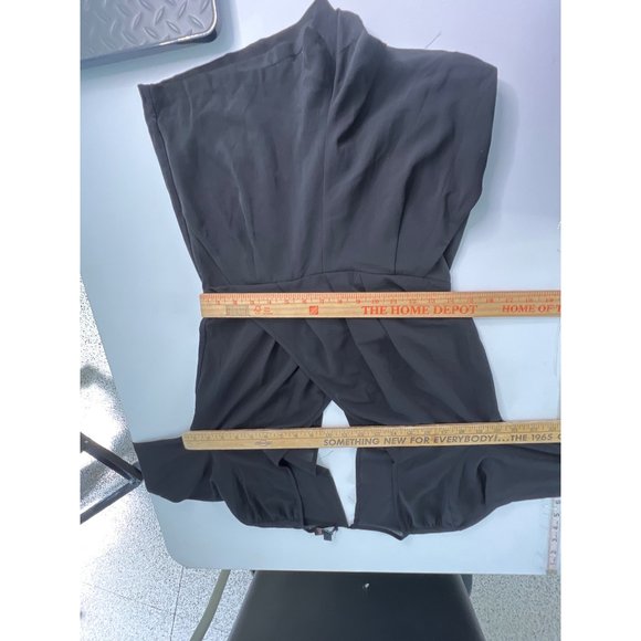 G Long Sleeve Romper Womens XS V-Neck Pockets Keyhole Back Button Black - Picture 4 of 6